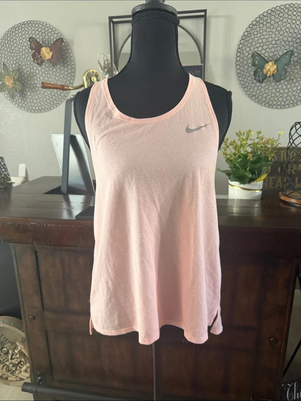 Nike Light Pink Athletic Open Back Tank Top
